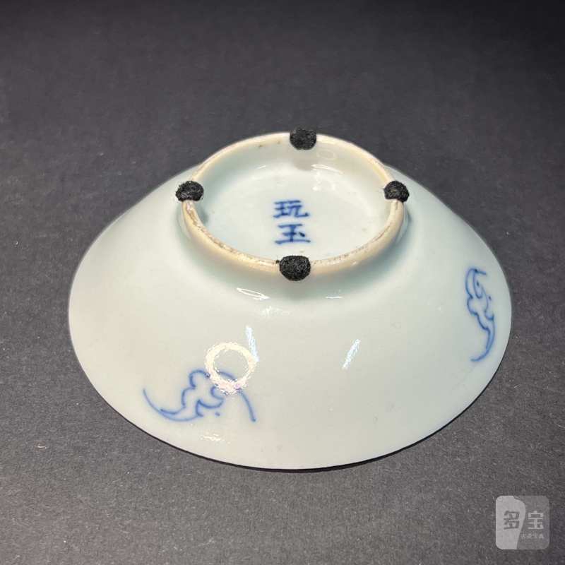 清 青花童子牧牛纹小盘 - 图5